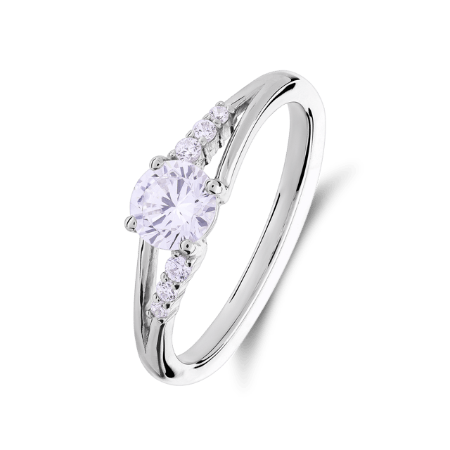 Zilveren ring met zirkonia