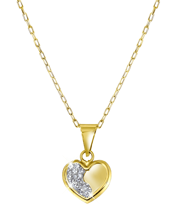 14 karaat gouden ketting hanger hart kristal voor dames