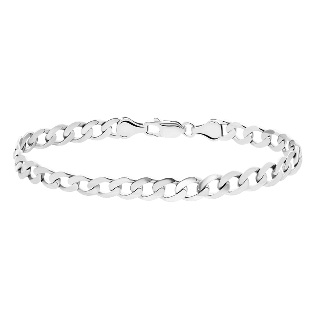 Gerecycleerd zilveren herenarmband met gourmet schakel.