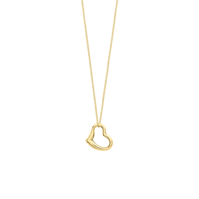9 karaat ketting met hanger open hart voor dames