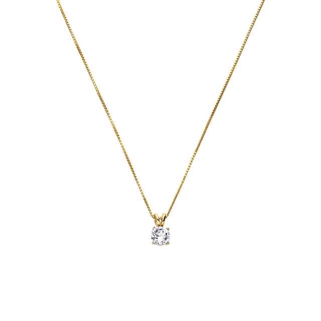 Zilveren ketting goldplated kristal white voor dames