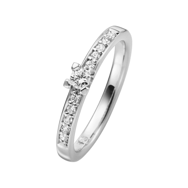 9K witte aanzoekring diamant Snowdrops 0.20ct H100
