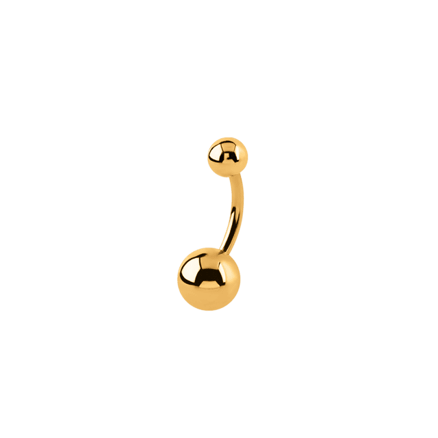 Stainless steel navelpiercing goldplated