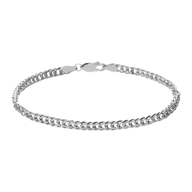 Gerecycleerd zilveren herenarmband dubbele gourmet.
