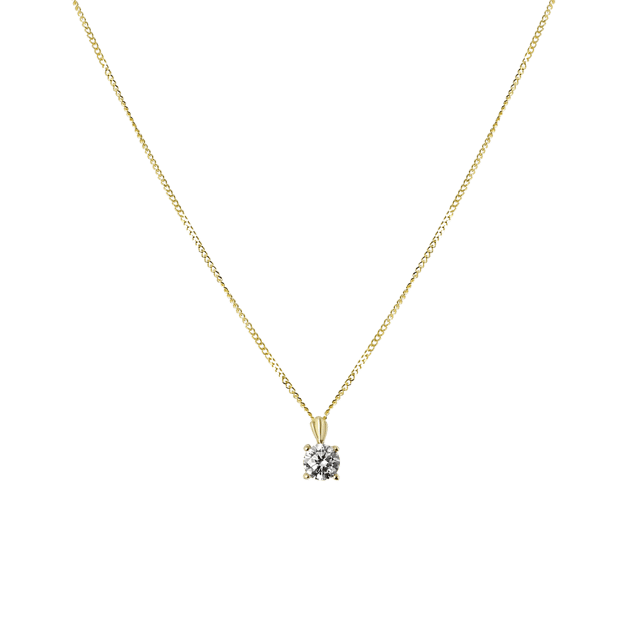 9 karaat ketting met hanger zirkonia 4mm voor dames