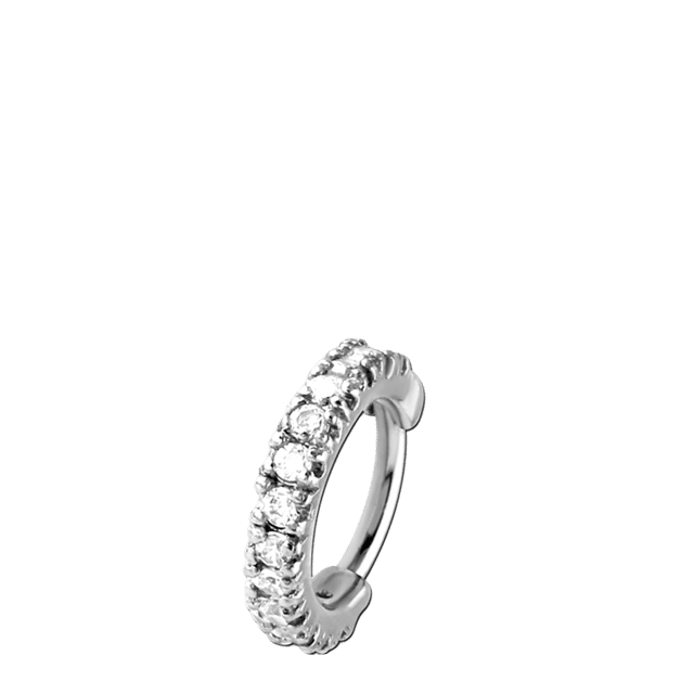 Stainless steel traguspiercing ring clicker zirkonia