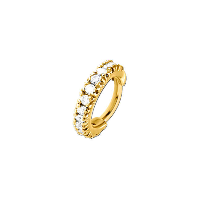 Stainless steel helixpiercing goldplated clicker zirkonia