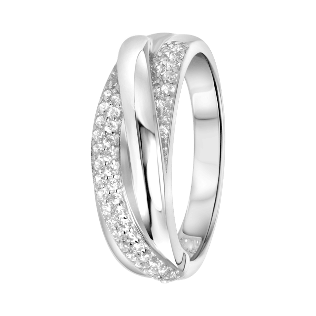 Zilveren ring met zirkonia