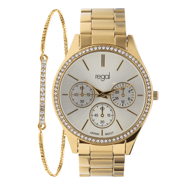 Regal dameshorloge met armband in cadeaudoosje