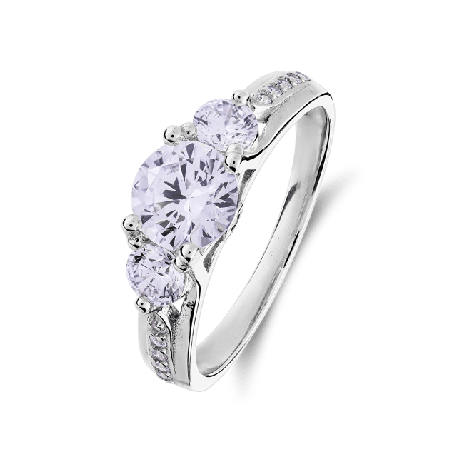 Zilveren ring met zirkonia