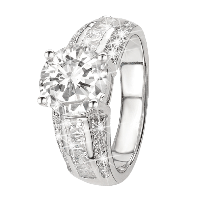 Zilveren ring met zirkonia