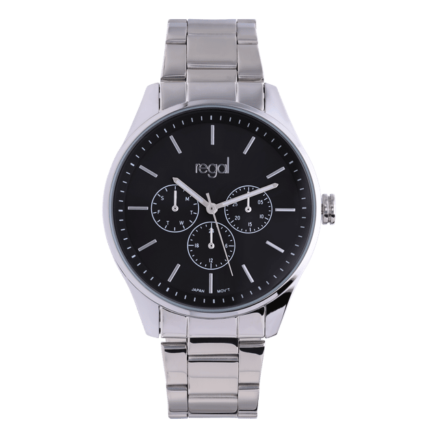 Regal herenhorloge met zilverkleurige band
