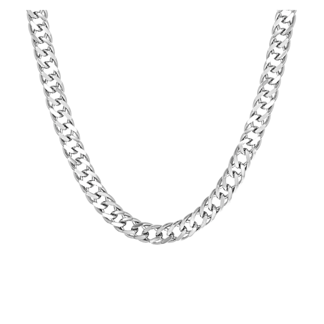 Gerecycled zilveren ketting gourmetschakel voor heren