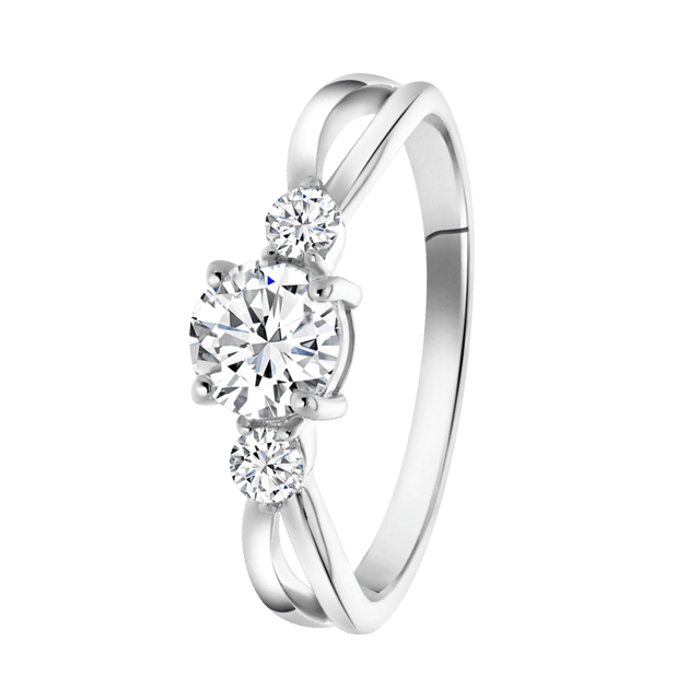 Zilveren ring met zirkonia