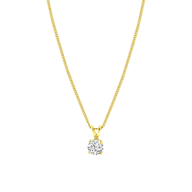 Zilveren ketting goldplated met zirkonia 6mm voor dames