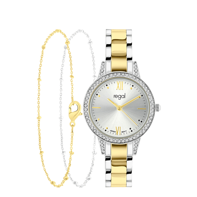 Regal Set Dameshorloge Bicolour met armbanden RG3043-01