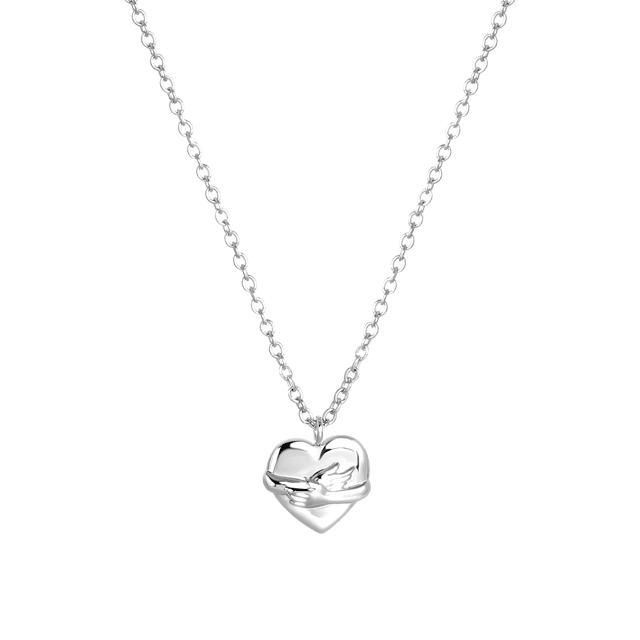 Zilveren ketting met hanger hart hug voor dames