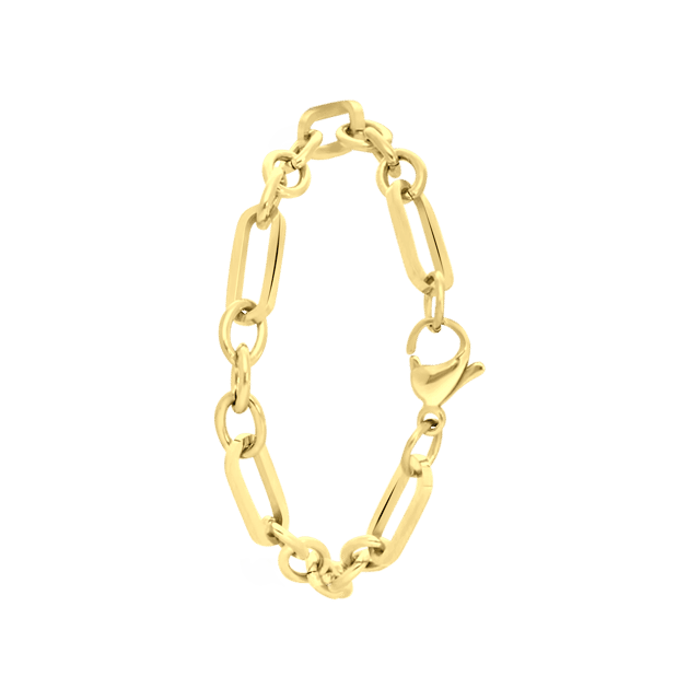 Gerecycleerd stainless steel 18 karaat goldplated armband odila