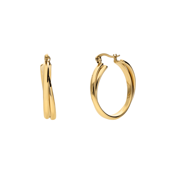 Camille gerecycled stainless steel 18 karaat goldplated oorringen voor dames