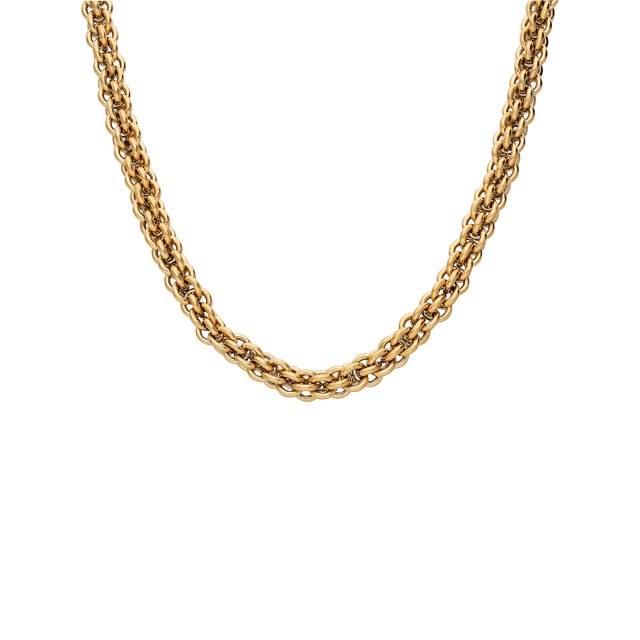 Camille gerecycled stainless steel 18 karaat goldplated ketting voor dames