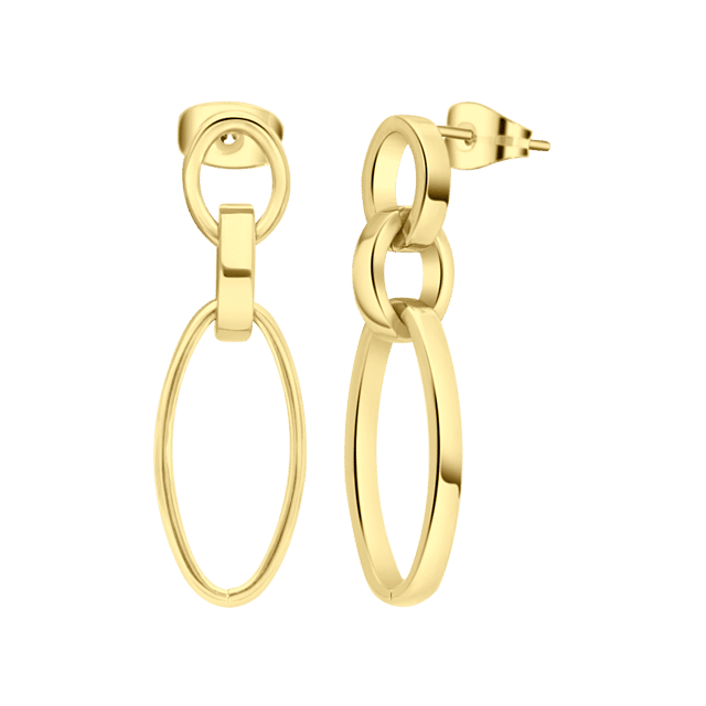 Camille gerecycled stainless steel 18 karaat goldplated oorhangers voor dames