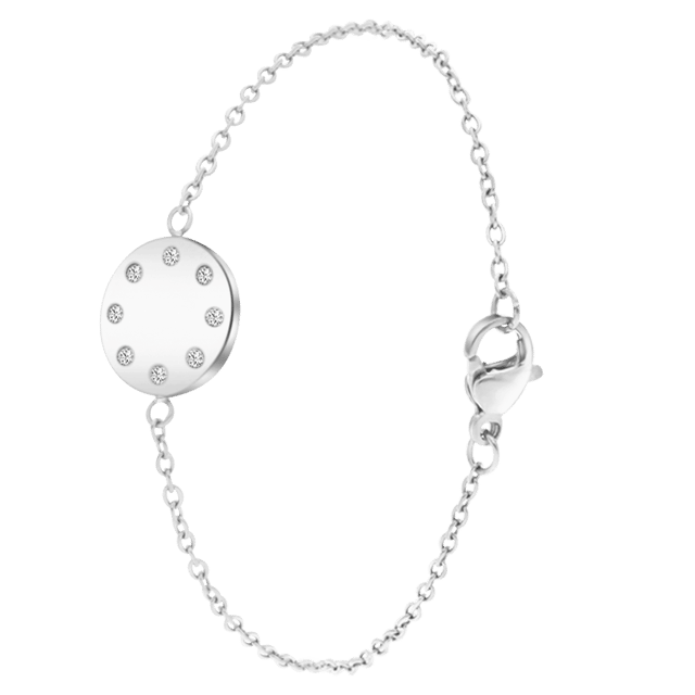 Stainless steel armband met hanger disc