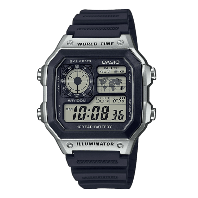 Casio Digitaal Heren Horloge Zwart AE-1200WH-1CVEF