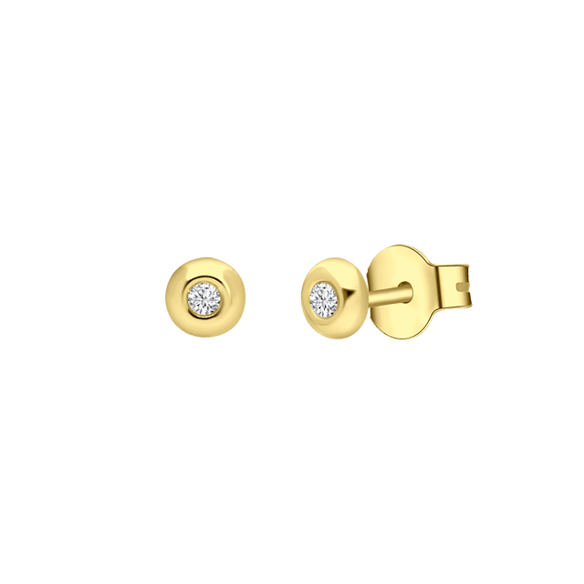 Zilveren goldplated oorknoppen met zirkonia 2mm voor dames