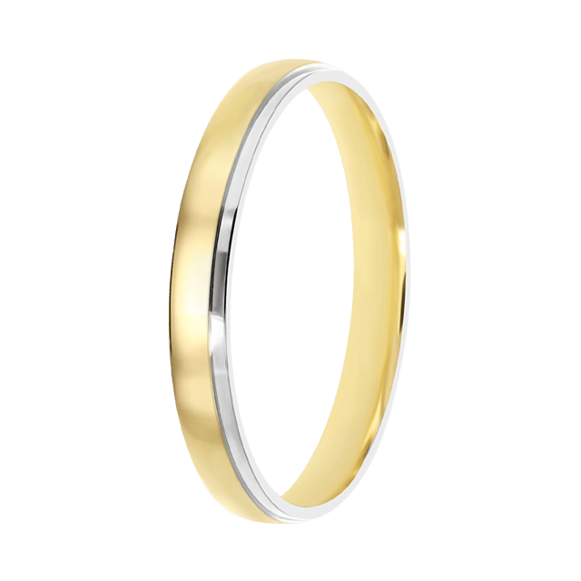 9K bicolor dames trouwring 3mm Evy TW 307