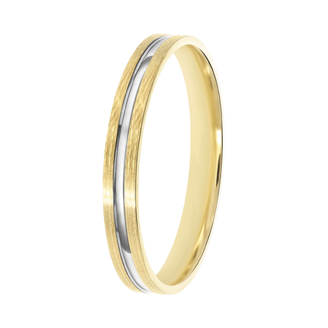 9K bicolor dames trouwring 3mm Lara TW 308