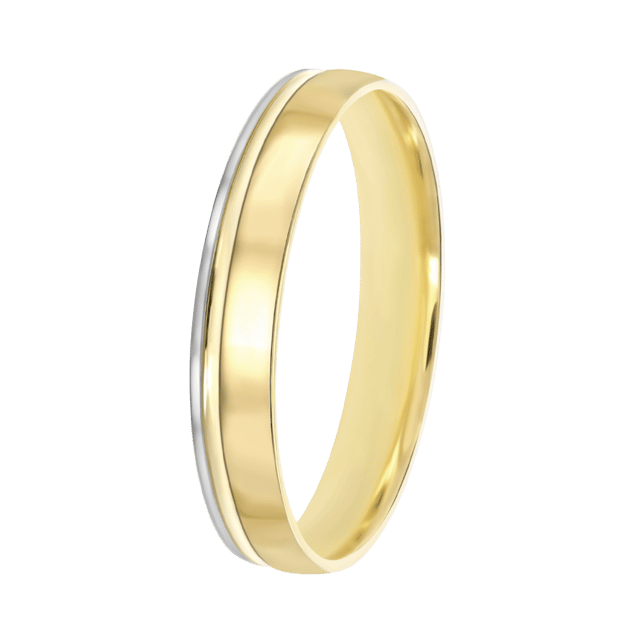 9K bicolor dames trouwring 4mm Rosa TW 455