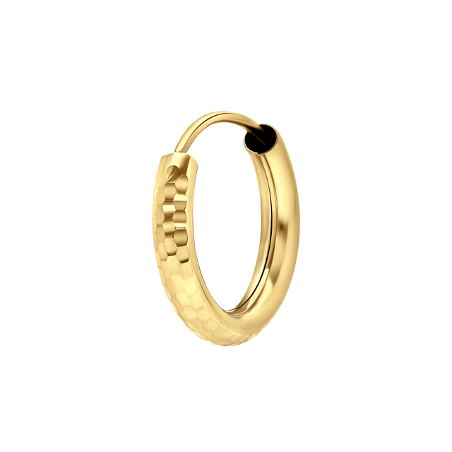 14 karaat geelgouden mannen oorbel diamond cut 15,5mm voor heren