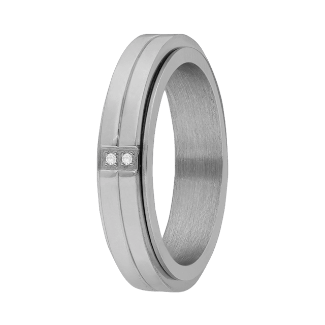 Gerecycleerd stainless steel anxiety ring