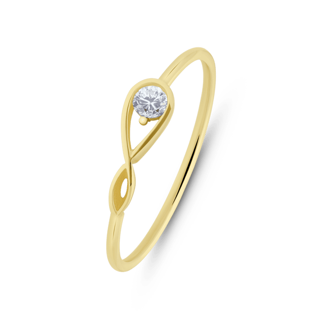9 karaat ring met zirkonia
