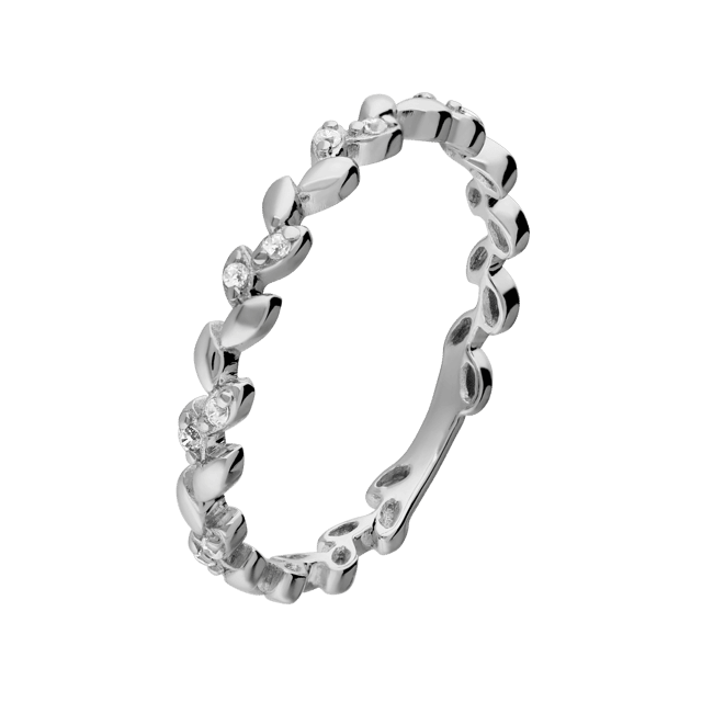 Zilveren ring blad
