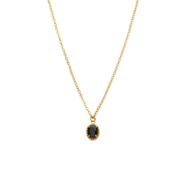 Stainless steel goldplated ketting vintage zwart voor dames