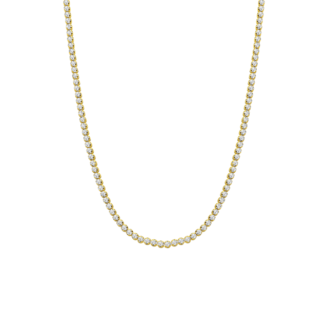 Zilveren goldplated tennisketting met zirkonia voor dames
