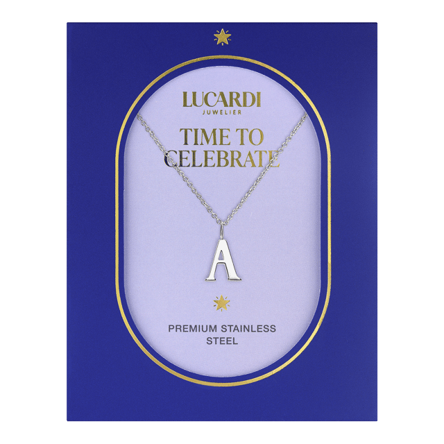 Stainless steel ketting letter A