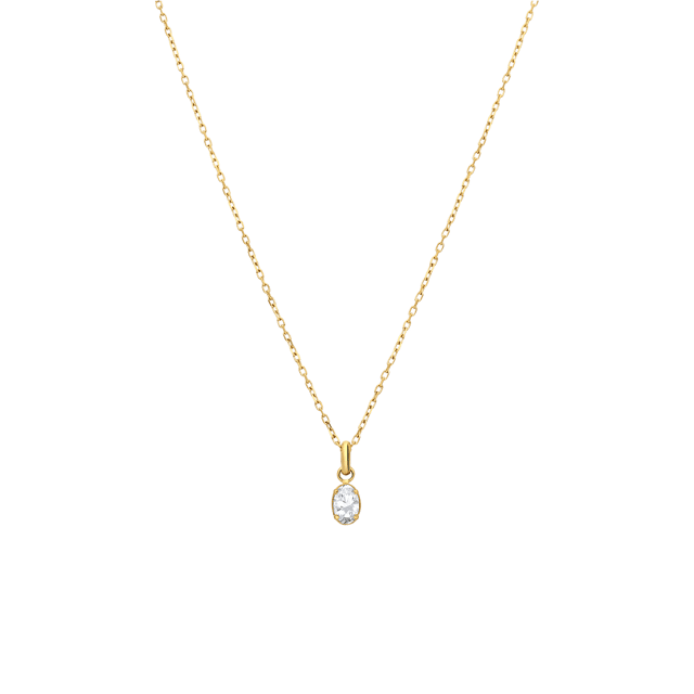 Myla stainless steel goldplated ketting met zirkonia voor dames