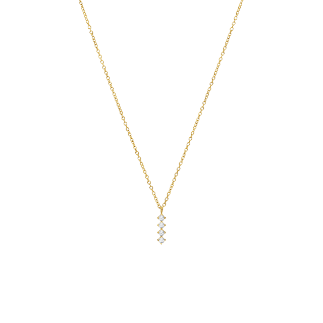 Myla stainless steel goldplated ketting met zirkonia voor dames