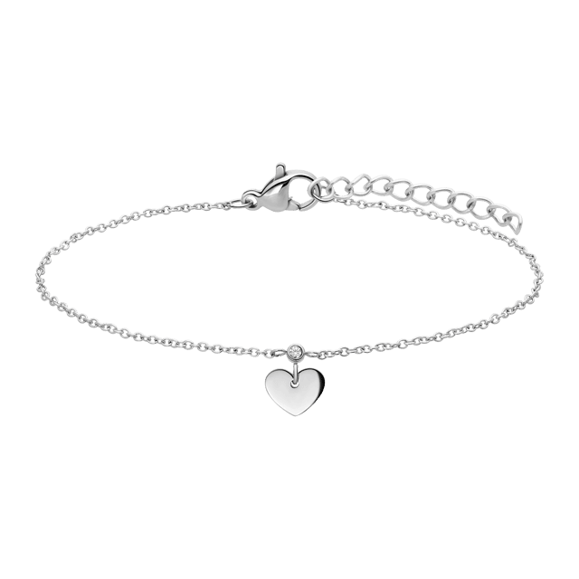 Stainless steel armband met hart
