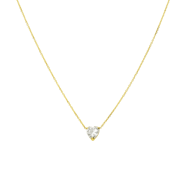 14 karaat gouden ketting met zirkonia hart voor dames
