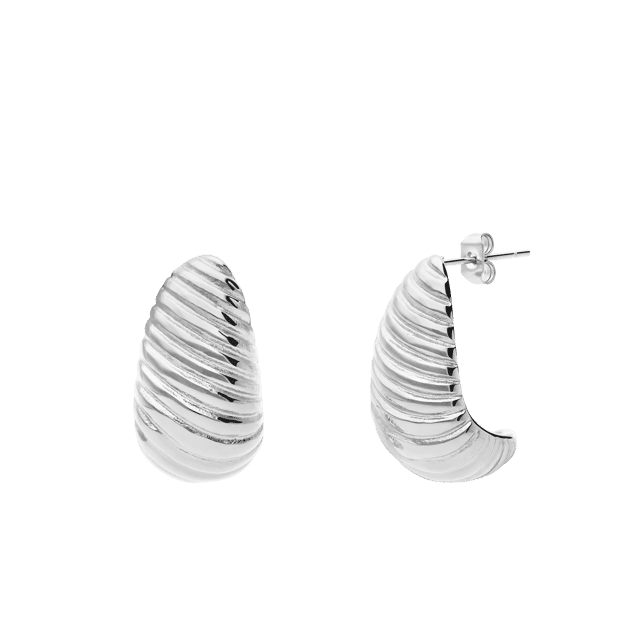 Camille stainless steel oorhangers chunky twist voor dames