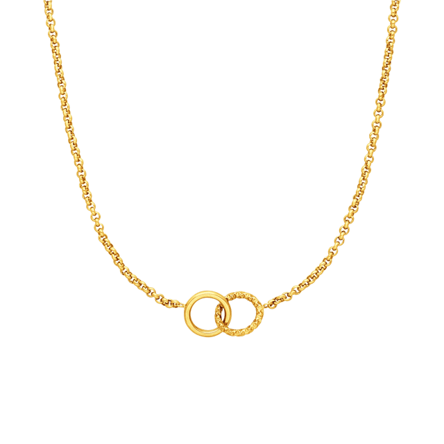 Myla stainless steel goldplated ketting met 2 cirkels voor dames
