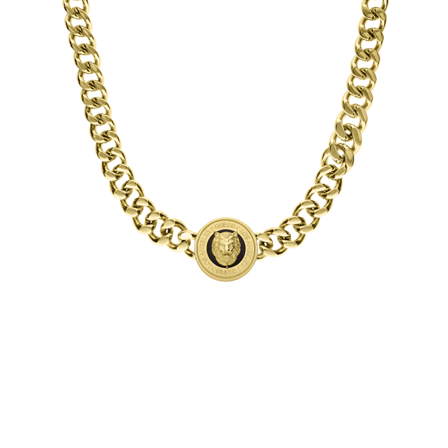 Guess heren stainless steel goldplated ketting LION KING