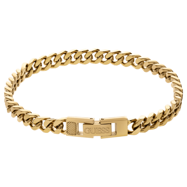 Guess heren stainless steel goldplated armband LINK CITY