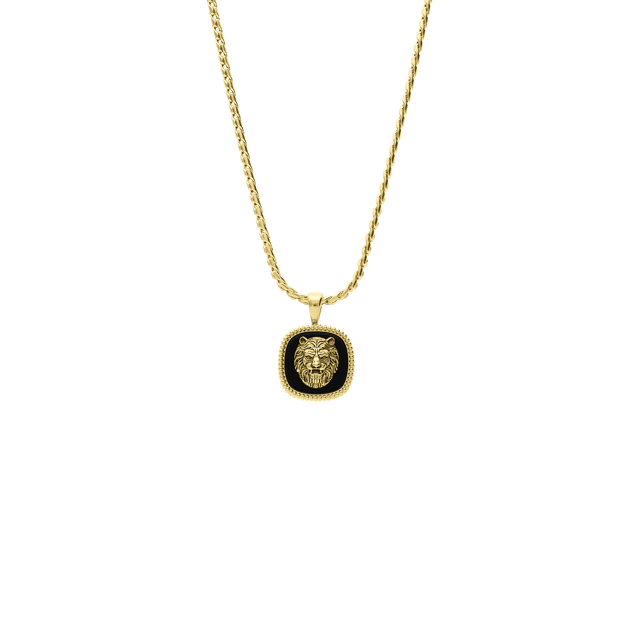 Guess heren stainless steel goldplated collier LION KING