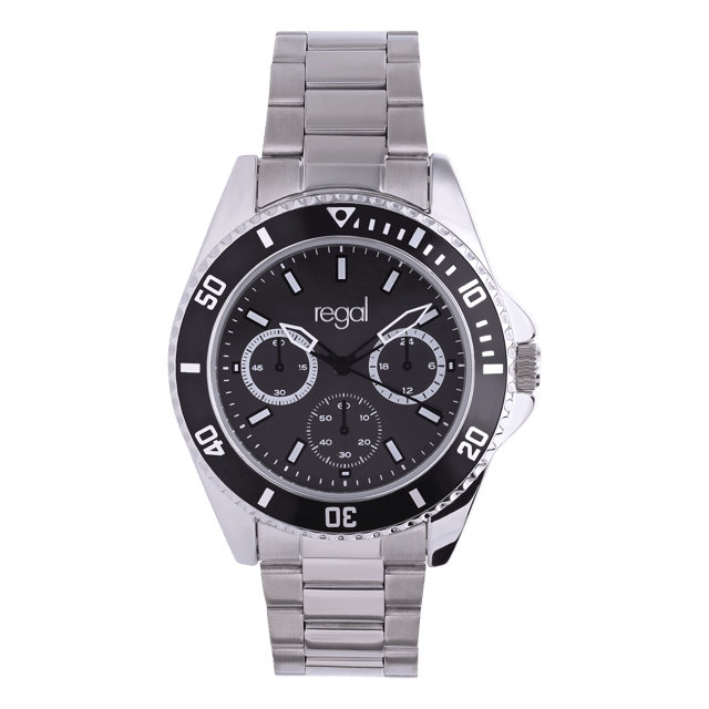 Regal heren horloge staal met groene wijzeplaat