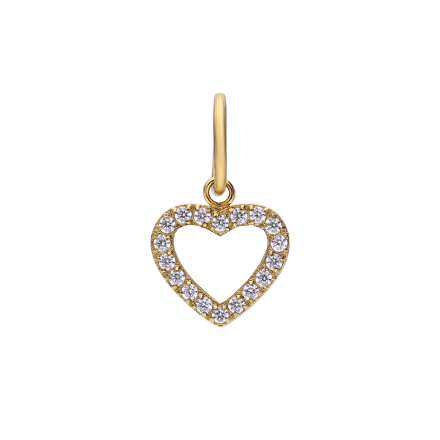 Stainless steel goldplated bedel open hart met zirk