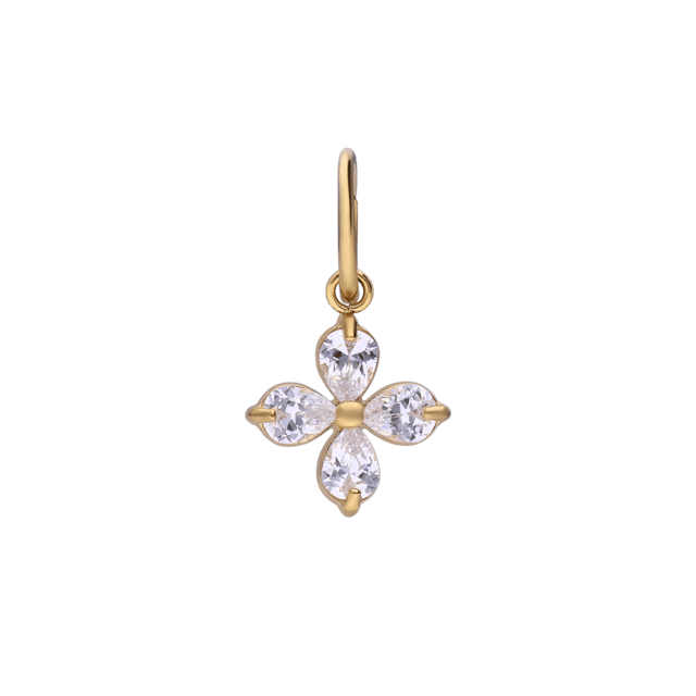 Stainless steel goldplated bedel bloem